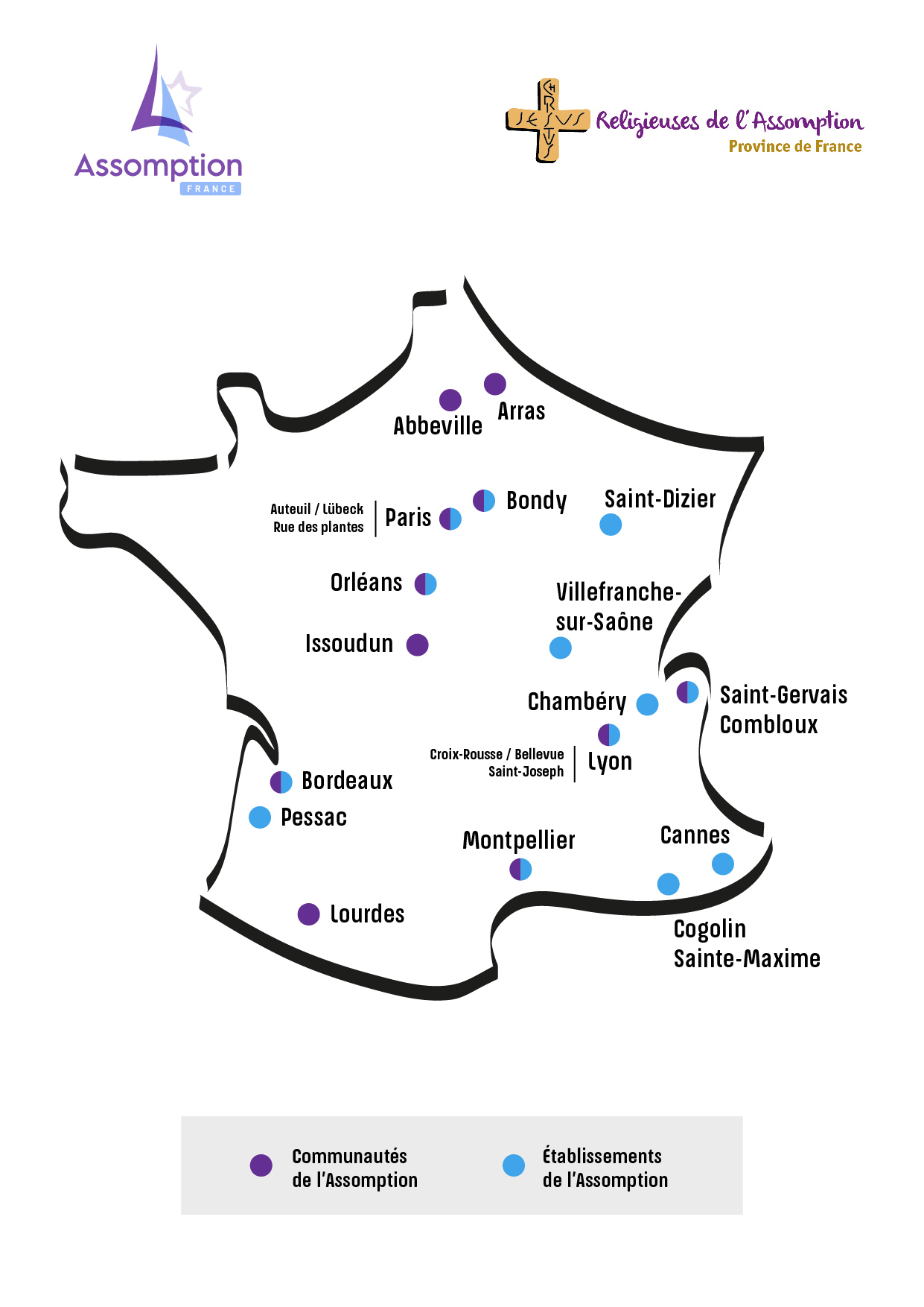 Carte du réseau Assomption France